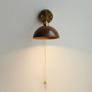 Vintage Wood Wall Lamp Brass Walnut Sconce Light