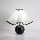 Wood Base Desk Lamp with Linen Shade and Plug