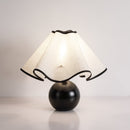 Wood Base Desk Lamp with Linen Shade and Plug