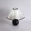 Wood Base Desk Lamp with Linen Shade and Plug