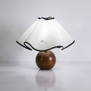 Wood Base Desk Lamp with Linen Shade and Plug