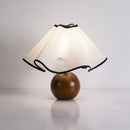 Wood Base Desk Lamp with Linen Shade and Plug
