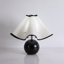 Wood Base Desk Lamp with Linen Shade and Plug