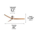 Modern Wood 3-Blade Ceiling Fan Light