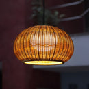 Woven Dome Rattan Pendant Light