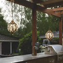 Metal Cage Glass Globe Pendant