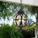 Metal Cage Glass Globe Pendant