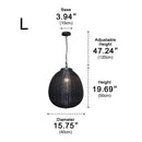 Black Woven Rattan Pendant Lamp