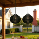 Black Woven Rattan Pendant Lamp