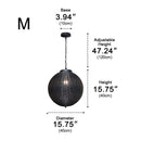 Black Woven Rattan Pendant Lamp