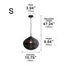 Black Woven Rattan Pendant Lamp