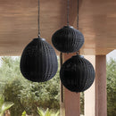 Black Woven Rattan Pendant Lamp